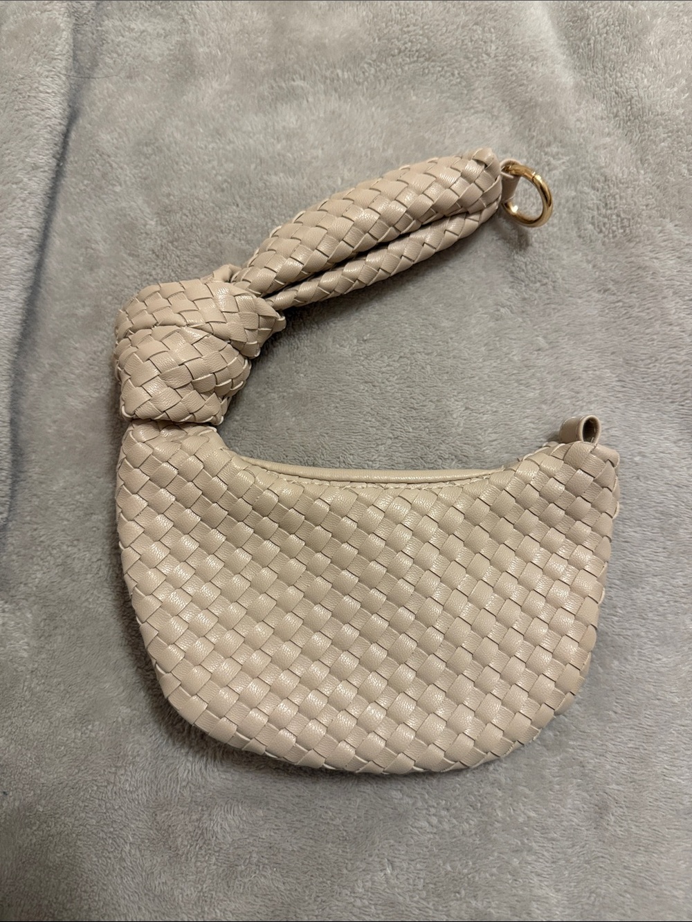 Anthropologie Cream Woven Knot-Handle Mini Bag - Picture 5 of 5